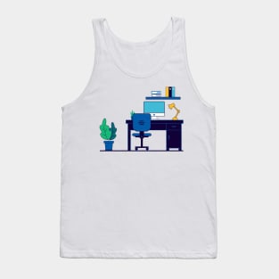 Desk flat illustration design Tank Top